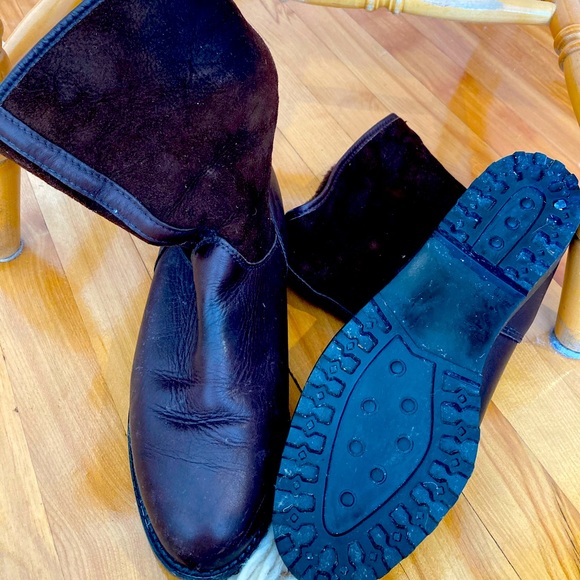 Blondo brown leather & suede sheepskin winter boots, US 8.5. Made in Canada. - Picture 4 of 7